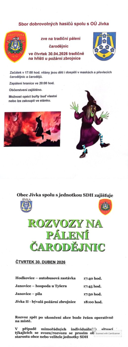 Pálení čarodějnic 30.4.2026
